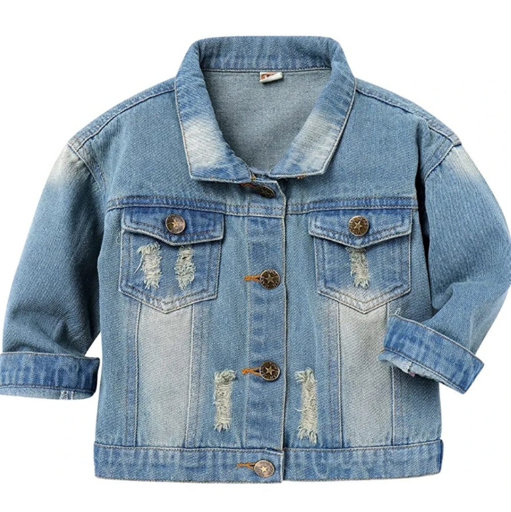 IBTOM CASTLE Toddler Baby Boy Girls Denim Jacket Button Down Hoodie Jeans Coat